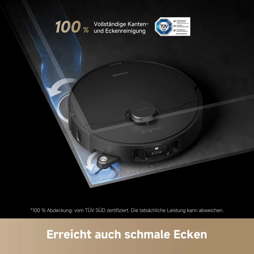 Dreame L40s Pro Ultra Staubsauger Roboter, selbstreinigende Ausfahrbare Wischmopps,19000Pa Saugkraft,Detangling DuoBrush,Hindernisvermeidung, Schwarz – Image 9