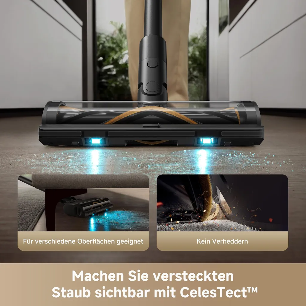 Dreame Z10 Akku-Stabstaubsauger,210AW,90min Laufzeit,H14-HEPA, 99,99% Reinigungsrate,Staubsicht-Tech für alle Böden,Auto-Erkennung&Saugkraft-Anpassung – Bild 9
