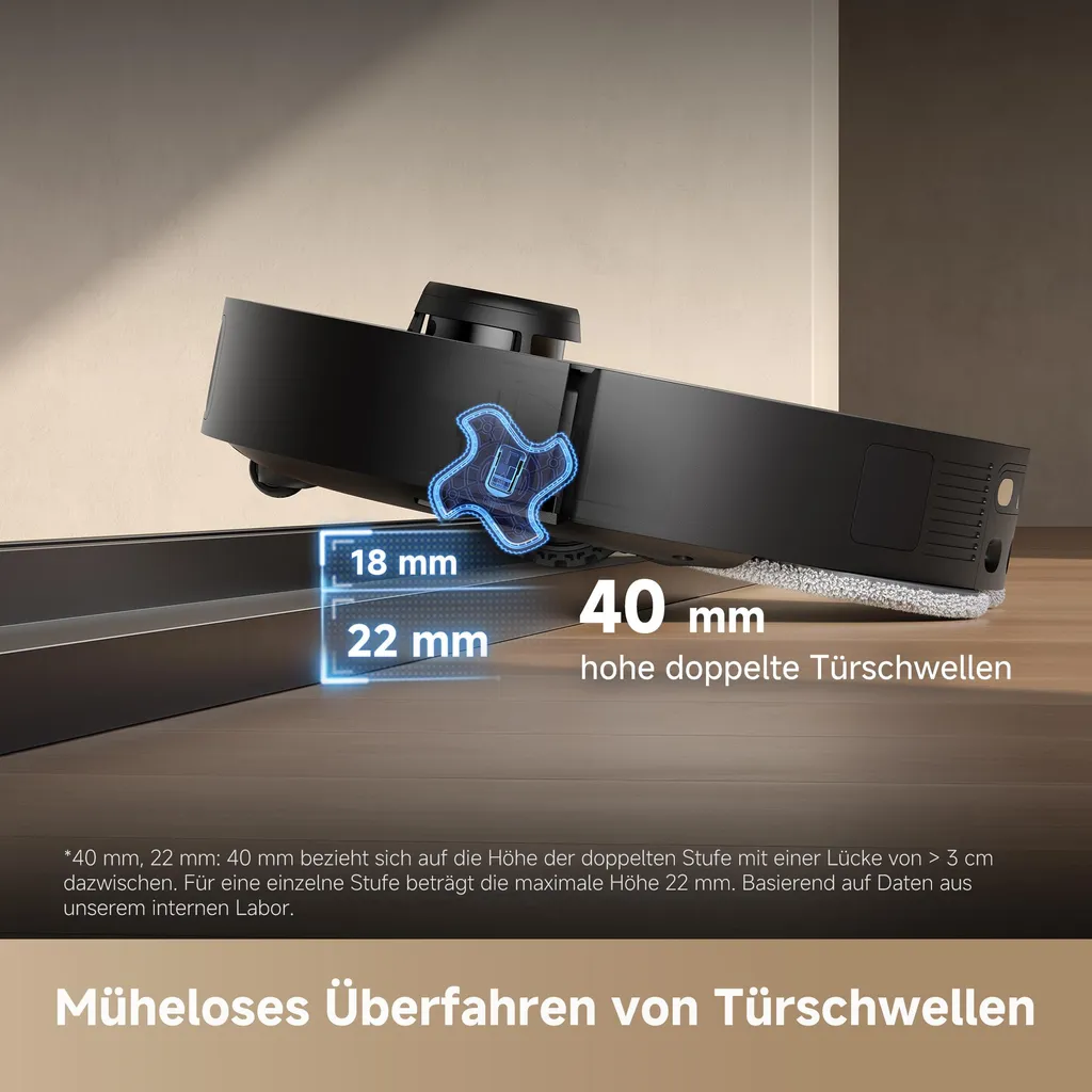 Dreame L40s Pro Ultra Staubsauger Roboter, selbstreinigende Ausfahrbare Wischmopps,19000Pa Saugkraft,Detangling DuoBrush,Hindernisvermeidung, Schwarz – Image 8