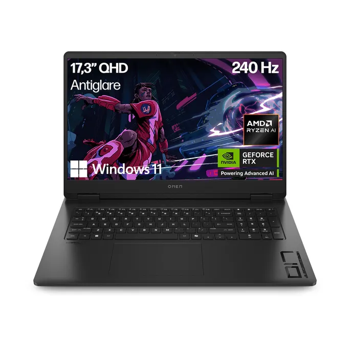 HP OMEN Gaming Laptop 17,3" QHD IPS Ryzen AI 7 350 32GB/1TB RTX 5070 240Hz Win11 17-db1475ng - Image 2