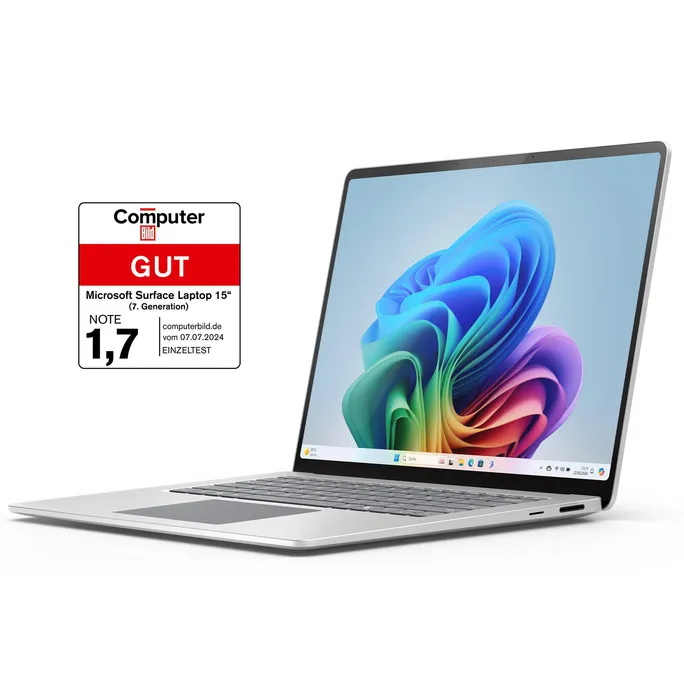 Surface Laptop (7.Edition) Copilot+PC 15″ QHD Touch Platin Snapdragon® X Elite 16GB/1TB SSD Win11 ZYT-00005