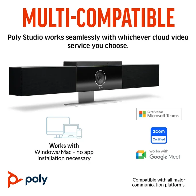 Poly Studio USB-Video-Bar - Passend für Huddle- und mittelgroße Meetingräume – Bild 3