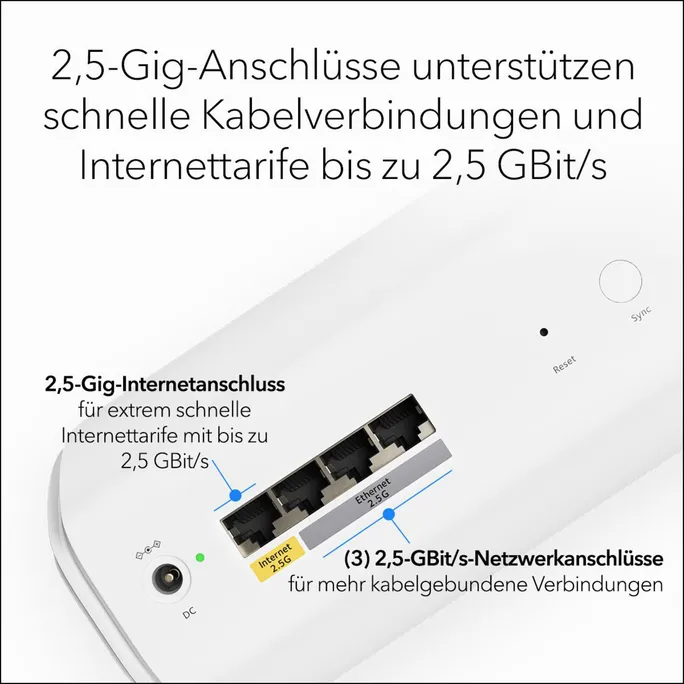 NETGEAR Orbi 770 Serie Tri-Band WiFi 7 Mesh-Netzwerksystem (RBE772) – Router + 1 Satellit-Repeater, Sicherheitsfunktionen, bis zu 11 Gbit/s, Abdeckung bis 360 m2, 100 Geräte, 2,5 GB Internetanschluss – Image 5