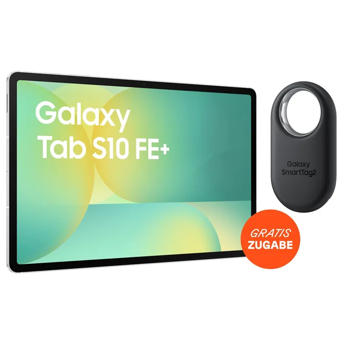 Samsung GALAXY Tab S10 FE+ X620N WiFi 13.1″ 128GB silber + SmartTag 2 EI-T5600 Schwarz