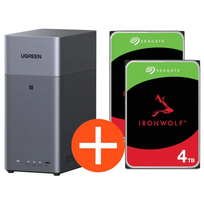 UGREEN NASync DH2300 NAS System 2-Bay 8TB inkl. 2x Seagate IronWolf ST4000VN006 4TB