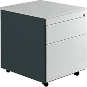 Schubladencontainer, Rollen, 579×600, 1 Schub, 1 Hängereg., anthr./lichtgrau