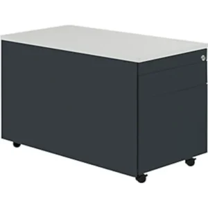 Schubladencontainer m. Rollen, 529×800, 1 Schub, 1 Hängereg., anthrazit /lichtgr