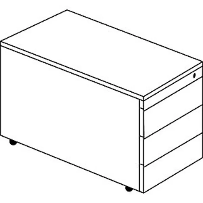 Schubladencontainer, Rollen, 579x800, Kunststoffpl., 3 Schubl.,alu/gelbgrün/weiß – Bild 2
