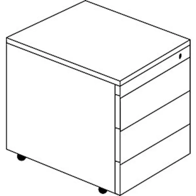 Schubladencontainer mit Rollen, 570x600, Stahlpl., 3 Schubl. weiß/anthr. - Image 3