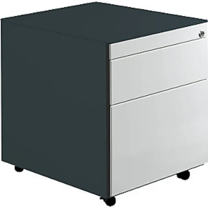 Schubladencontainer m.Rollen, 570×600, 1 Schub, 1 Hängereg., anthrazit/lichtgrau
