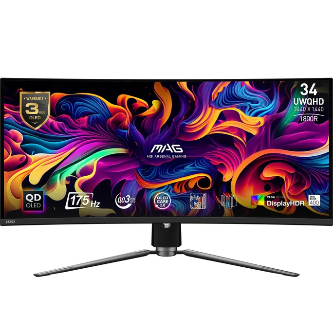 MSI MAG 341CQPDE QD-OLED 34 Zoll UWQHD Curved QD-OLED 21:9 175 Hz Monitor