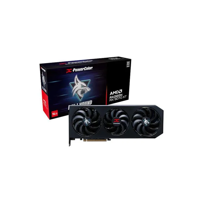 POWERCOLOR AMD Radeon RX 9070 XT Hellhound OC 16GB GDDR6 Grafikkarte HDMI/3xDP