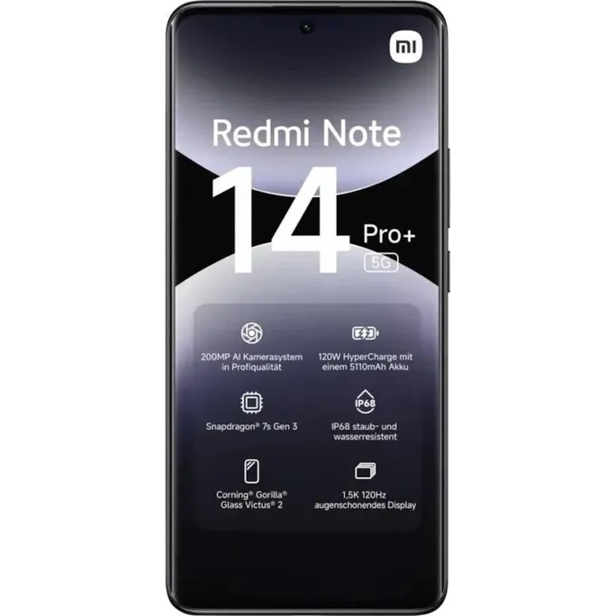 Xiaomi Redmi Note 14 Pro Plus 5G 8/256GB Dual-SIM Smartphone midnight black – Bild 2