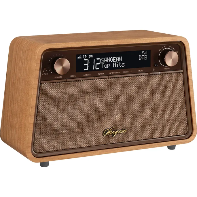 Sangean WR-201D Retro-Radio Echtholz-Gehäuse Kirschbaum natur